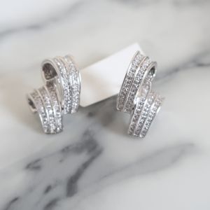 Sterling silver cubic zirconia earrings
